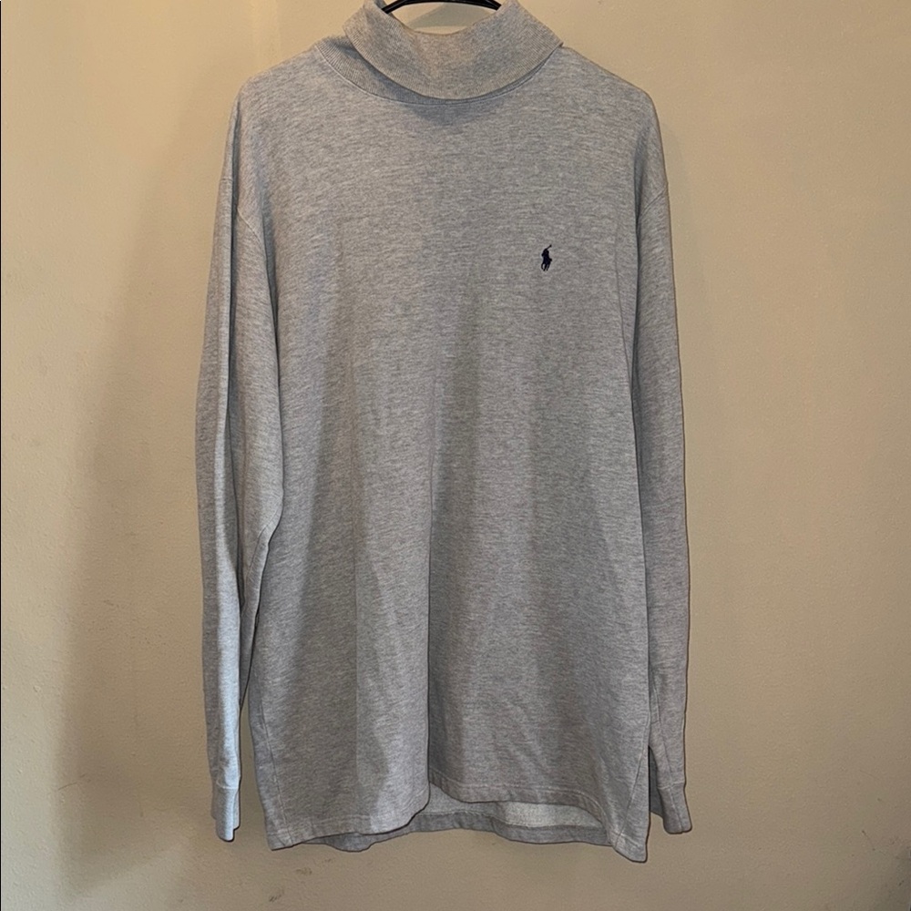 Gray Long Sleeve Turtleneck Ralph Lauren Polo Shirt Sz XL